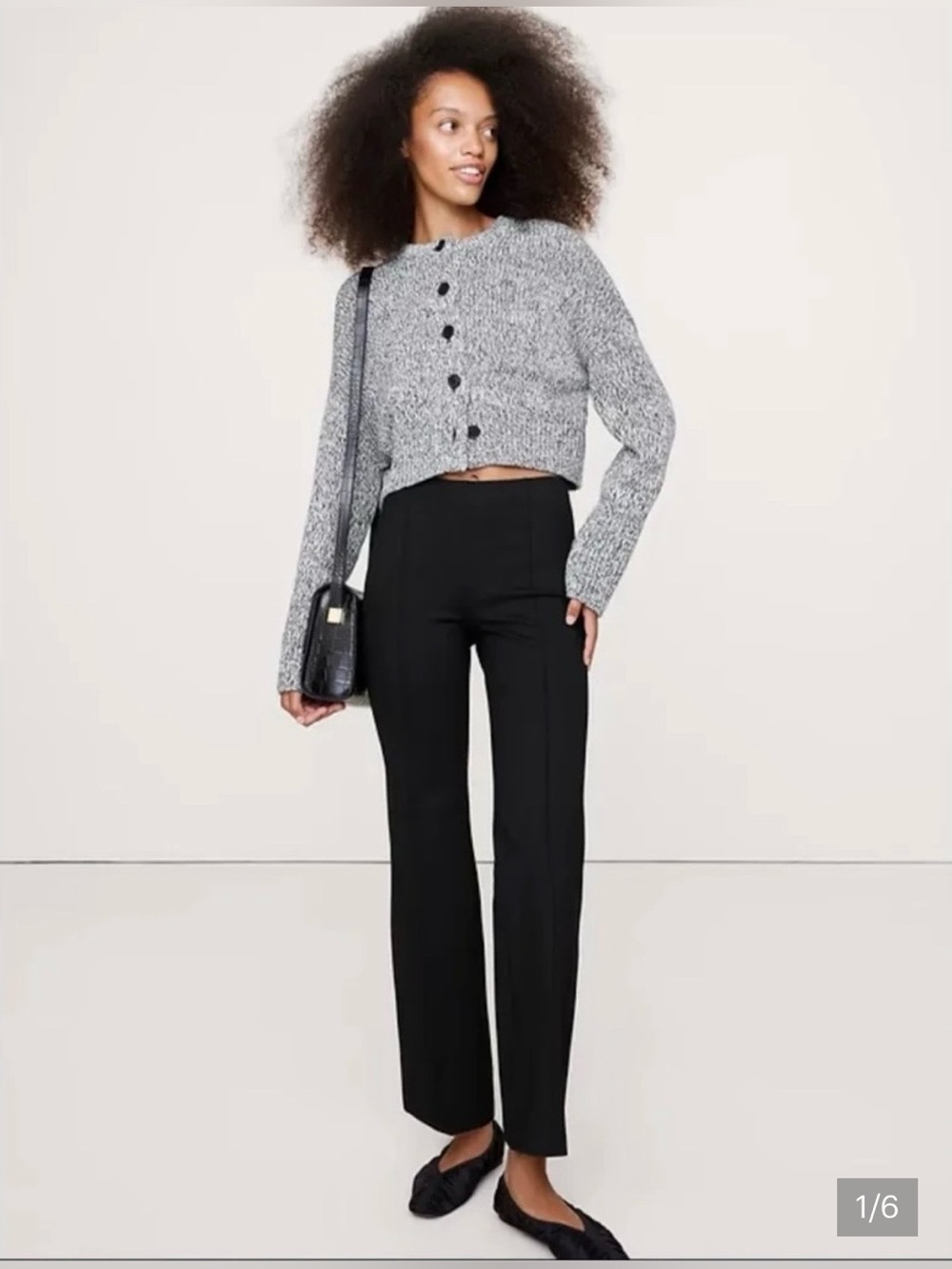 Banana Republic NWT Everywhere Ponte High-Rise Crop Flare Small Tall Black